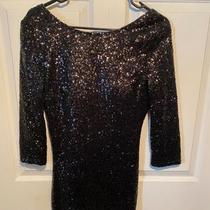 Bodycon Sequin party cocktail dress, black , size large